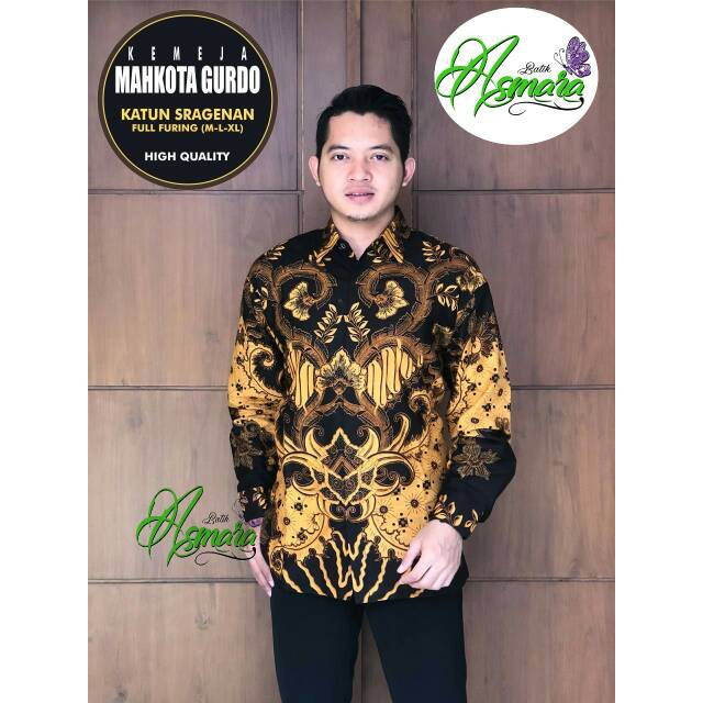 Batik Pria Mahkota Gurdo Batik Halus Asli Katun Sragenan