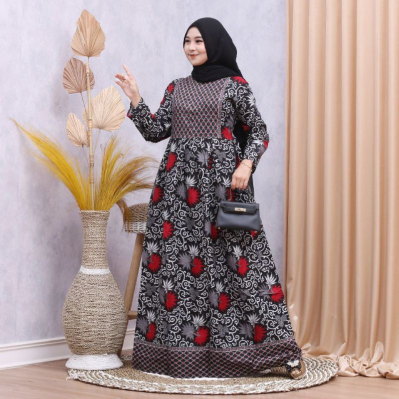 GAMIS BATIK MAURA Grosir laris GENES NAVBOR YELBOR WHITBOR CREAMBOR