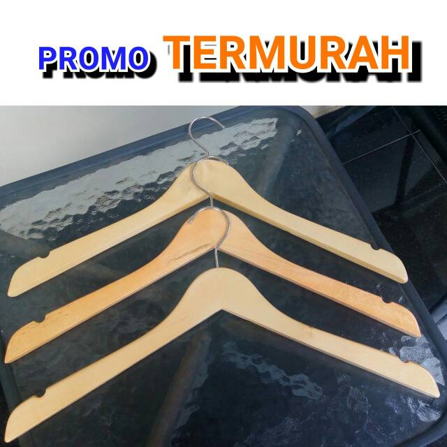 PROMO TERMURAH Premium Hanger Kayu Wood Natural PROMO TERMURAH Premium Hanger Kayu Wood Natural