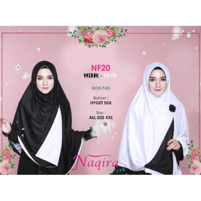 Naqira Hijab NF20 (Hitam-Putih)