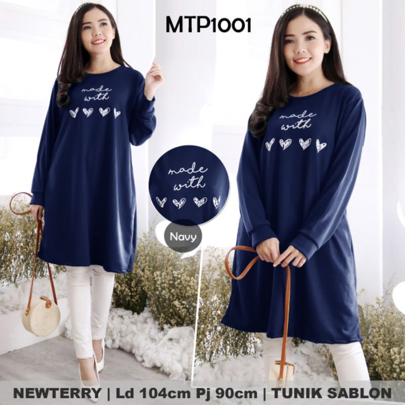 Atasan Tunik Jumbo wanita Ld 100 - 120 - 130 - 140