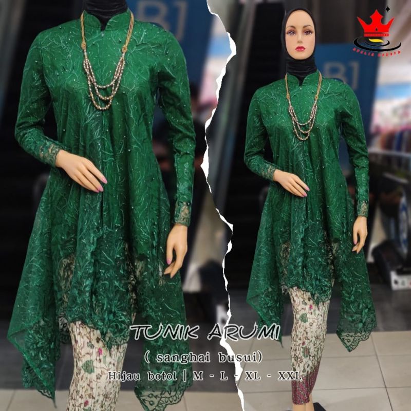 IndahKebaya | SETELAN KEBAYA SANGHAI BUSUI JUMBO / KEBAYA TILLE TUNIK /  BAJU MODERN RESLETING DEPAN