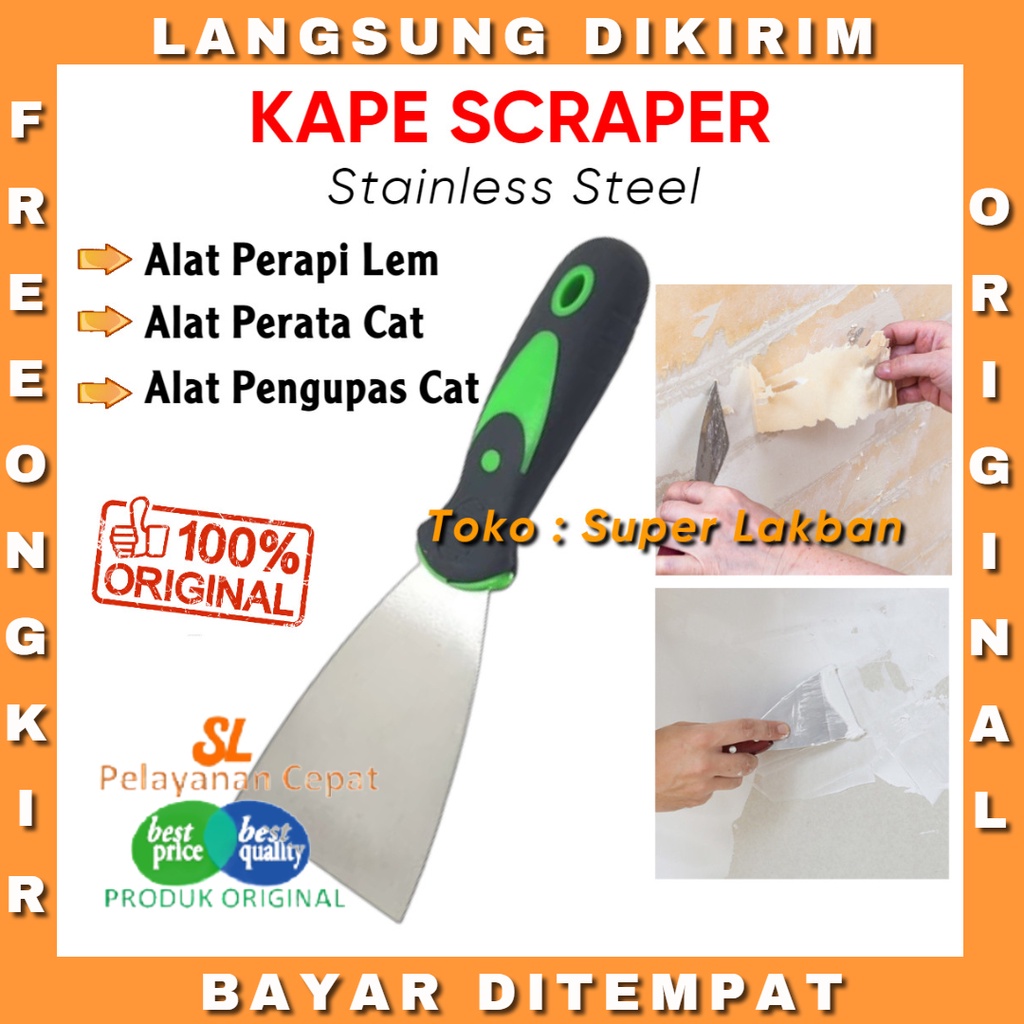 Kape Scraper Stainless Steel 2 Inch Merapikan Cat Lem dan Dempul