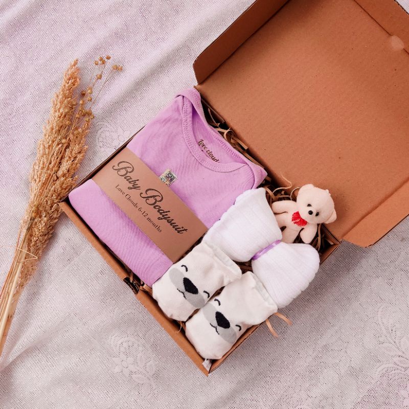 Hampers bayi / kado bayi /gift box-Baby kode 12 lilac