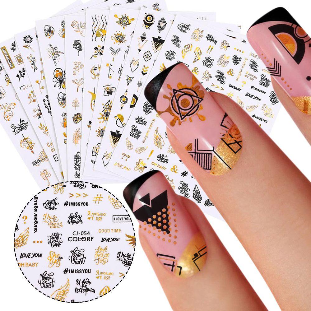 R-bunga Stiker Kuku Nail Art Dekorasi Manicure Tips Daun