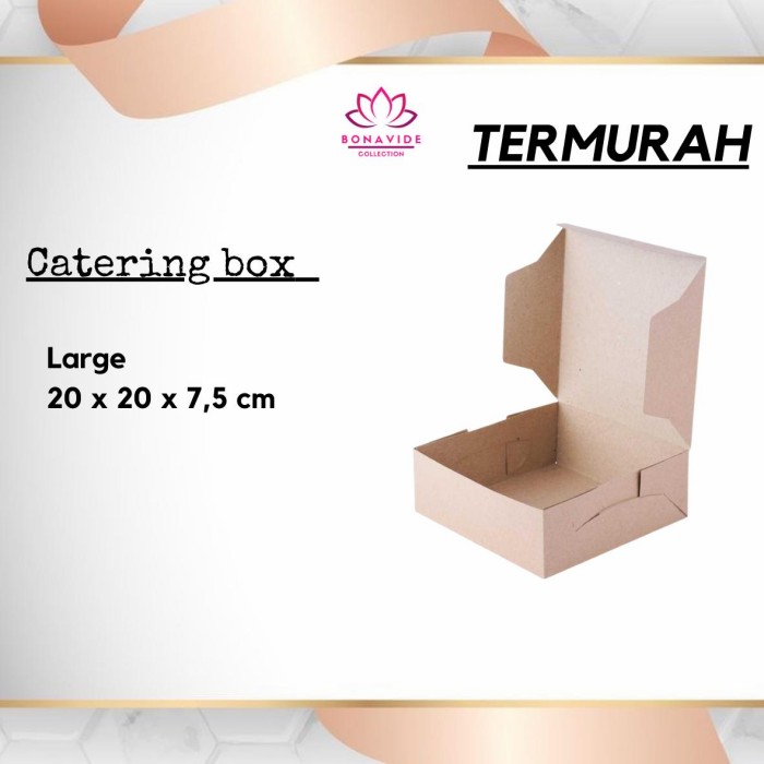 

RS4h7m Katering Box / Dus Catering / Paper Lunch Box Kraft / Box Snack/ Nasi - Small, Laminasi