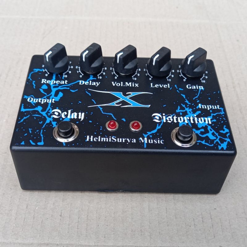 Efek gitar X distorsi delay double plus Adaptor