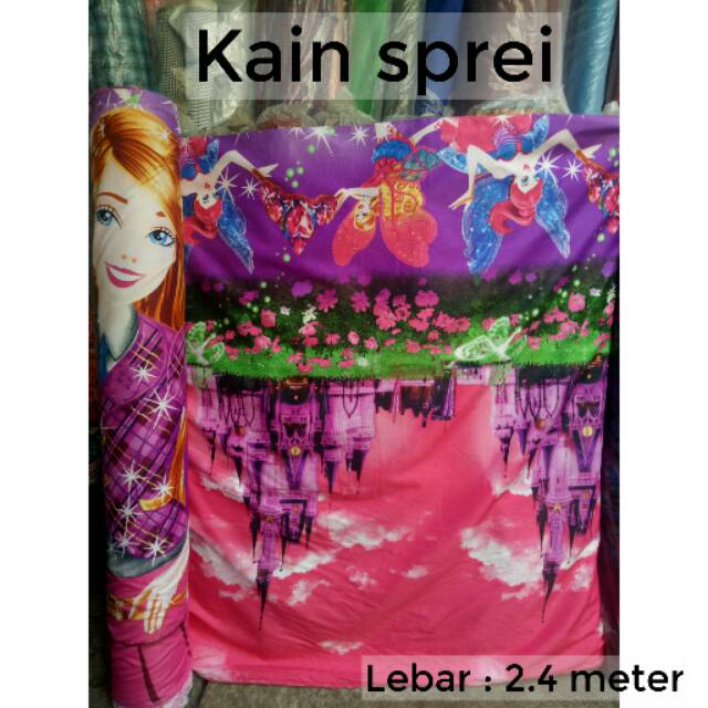 BAHAN KAIN SPREI MOTIF BARBIE - SELIMUT MOTIF BARBIE - BARBIE DOLL - SARUNG BANTAL GULING MOTIF LUCU