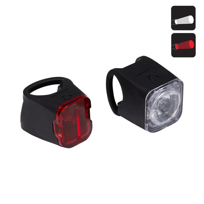 BTWIN ST 540 Set Lampu Sepeda Depan atau Belakang USB Dapat Di Isi Ulang