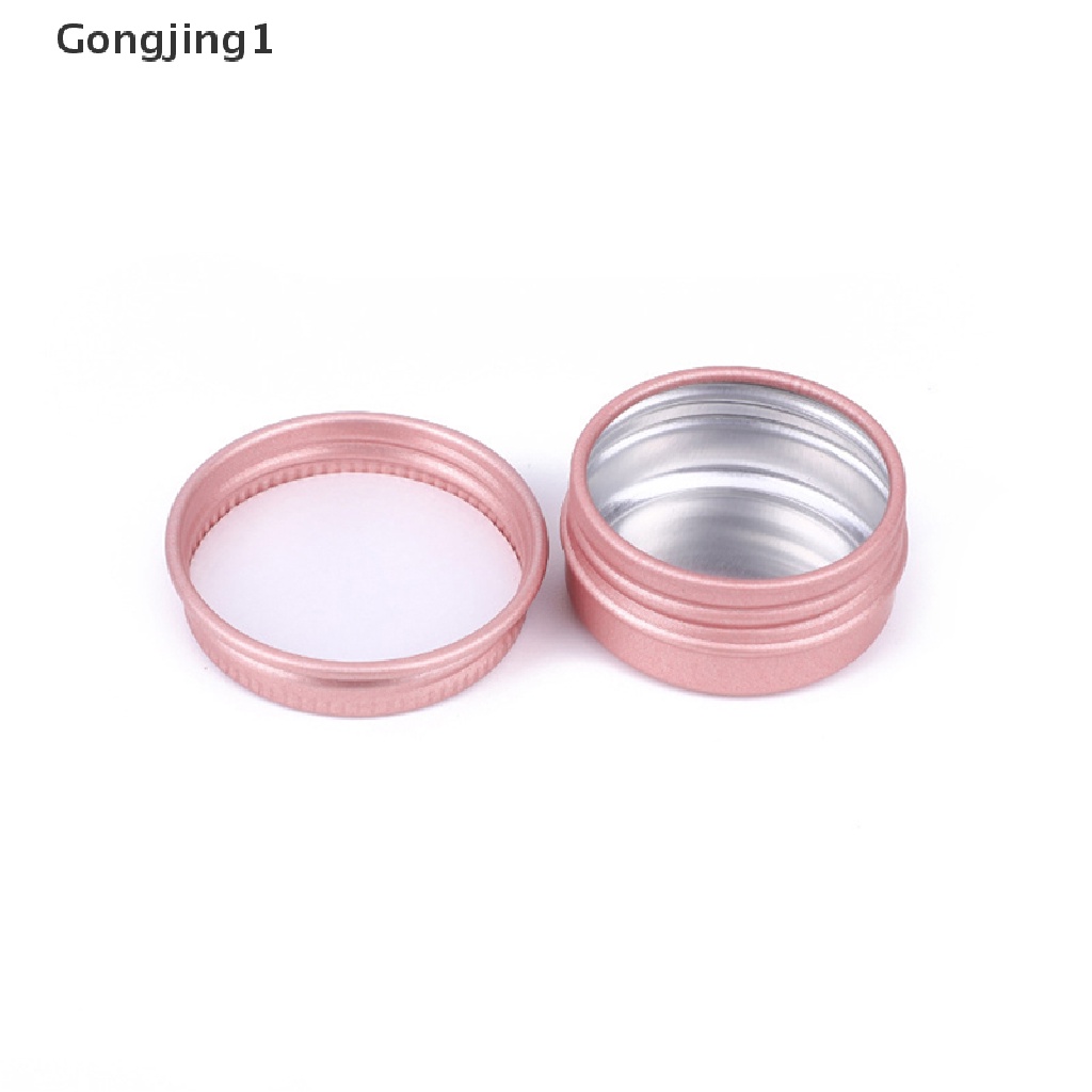 Gongjing1 10pcs / Set Kontainer / Botol Aluminum Ukuran 10ML Untuk Cream / Lip Balm / Lilin / Kosmetik