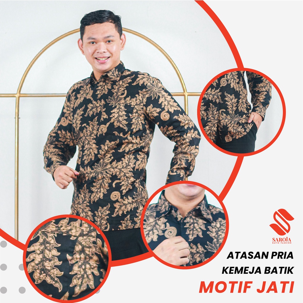 Saroja (550) Kemeja Batik Pria - Motif Jati