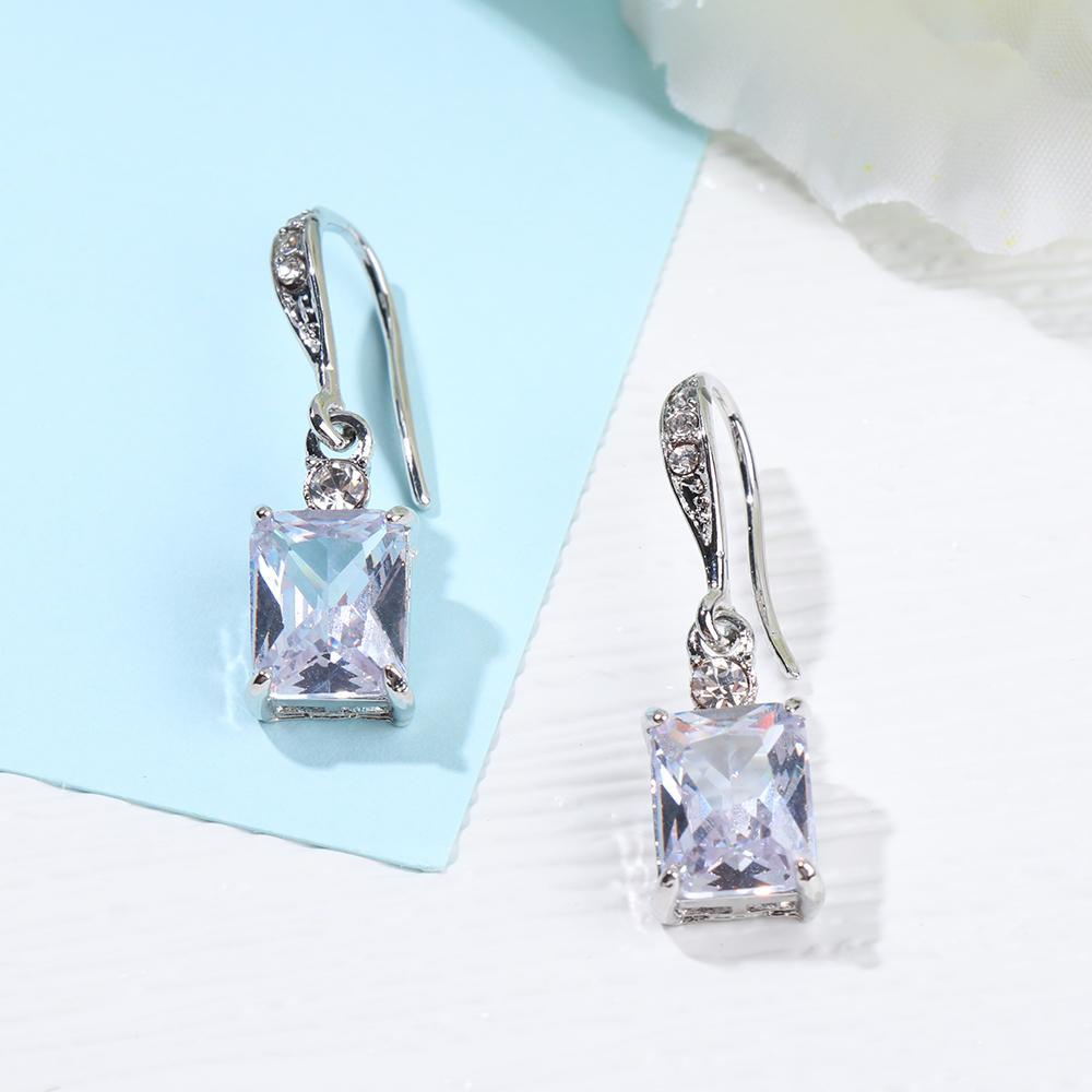 Solighter Perak Drop Anting Fashion Perjamuan Pernikahan Perhiasan Cubic Zirconia