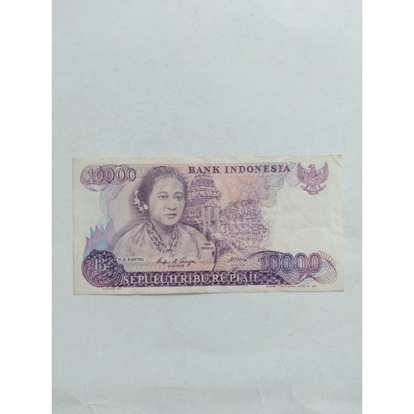 uang Kuno uang lawas 10.000 kartini atau 10.000 rupiah