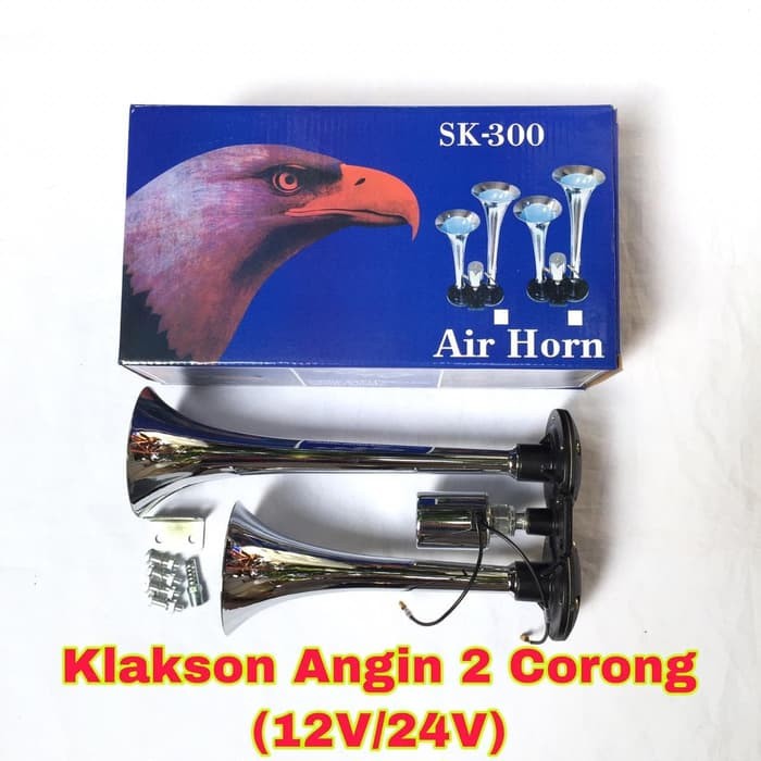 Airhorn Air Horn Klakson Angin 2 Corong Terompet Mobil Truck SK-300