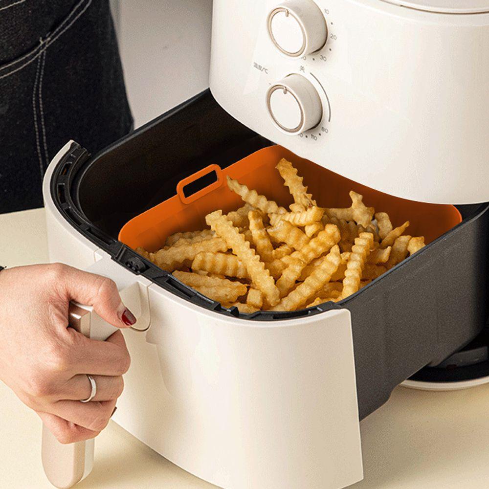 R-FLOWER Panci Silikon Persegi Lembut Masak Reusable AirFryer Aksesoris Baking Basket