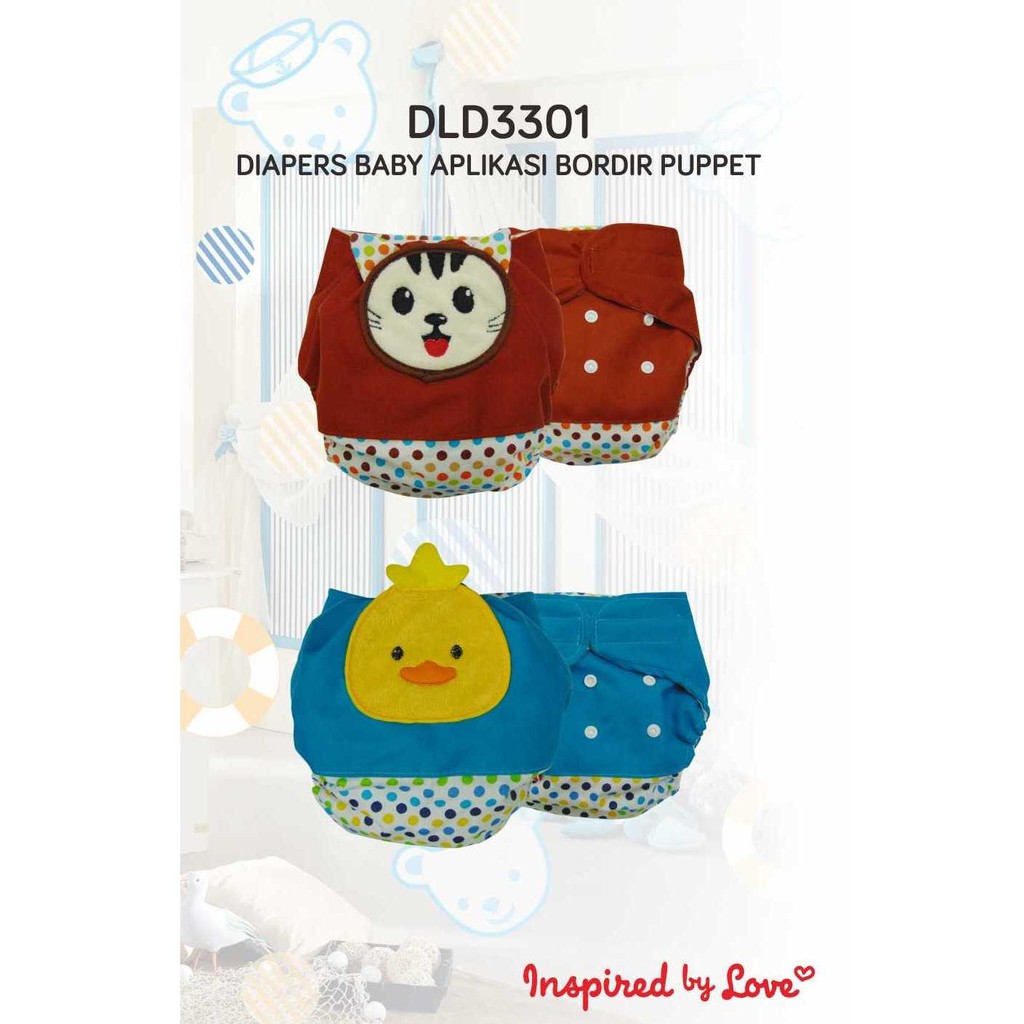 Baby Oro - DLD3301 DIAPERS BABY APLIKASI BORDIR PUPPET