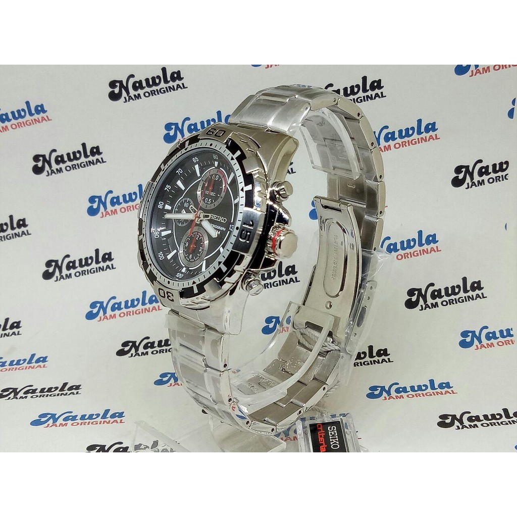 Seiko Quartz SNDC17P1 Chronograph Black Dial - Jam Tangan Pria SNDC17