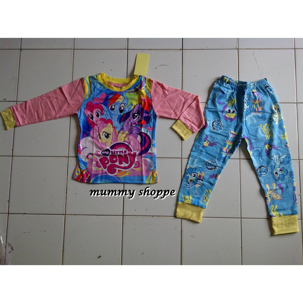 setelan baju tidur anak piyama import karakter JW 55 K Pajama little pony