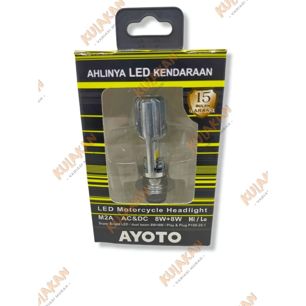 LAMPU DEPAN LED HEADLAMP MOTOR AYOTO M2A 2SISI H6 AC &amp; DC BEBEK MATIC ORIGINAL EX TYTO