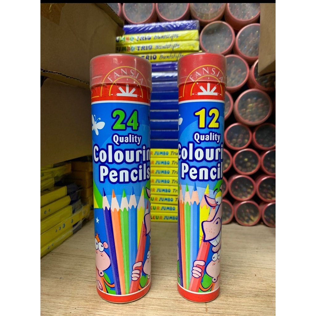 Pensil warna water color 24 warna tin case bulat fantasia