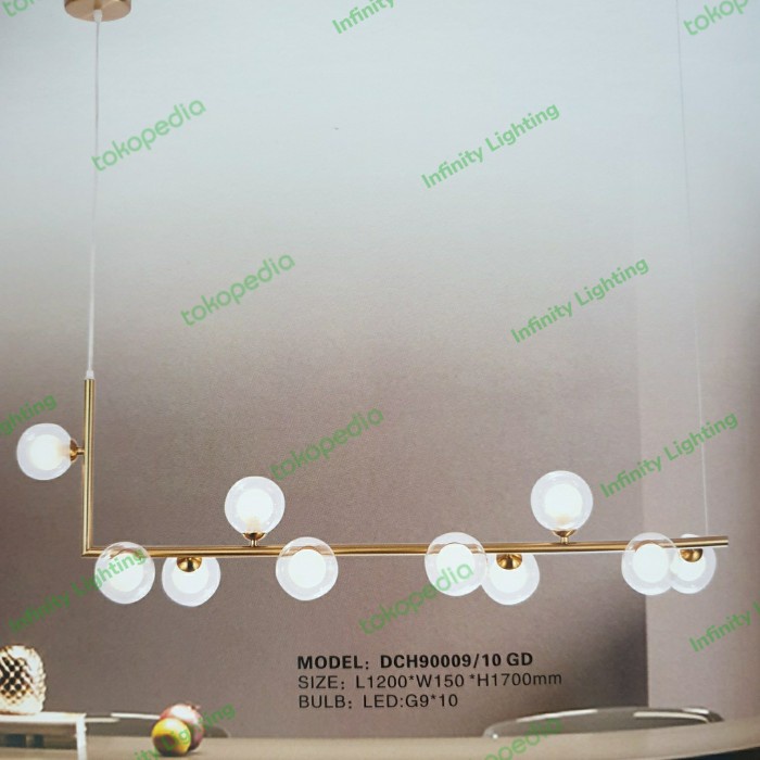 LAMPU GANTUNG HIAS MEJA MAKAN MINIMALIS 10 LAMPU