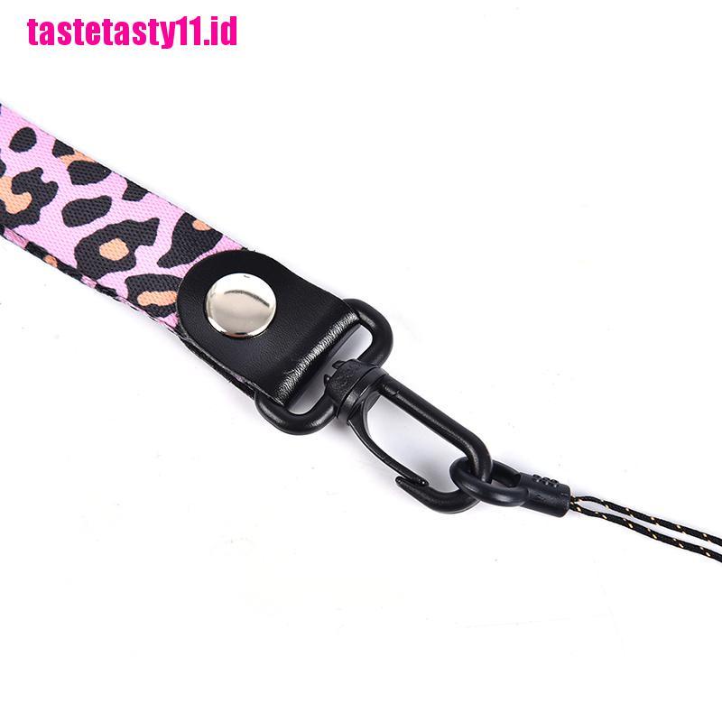 Lanyard Leher Panjang Motif Leopard Dapat Dilepas Untuk holder Kunci Ponsel Universal