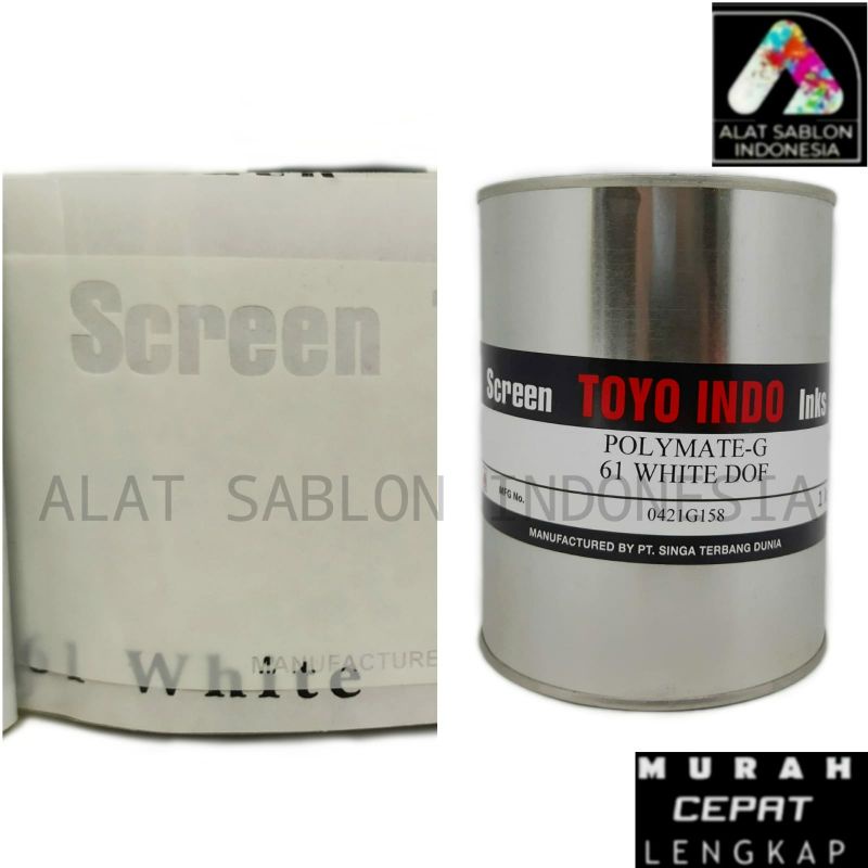 

TINTA TOYO POLYMATE WHITE DOF G61 PUTIH TINTA SABLON PLASTIK 1kg