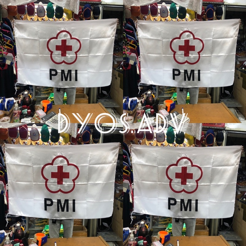 Bendera PMI (palang merah Indonesia) 90x135 cm