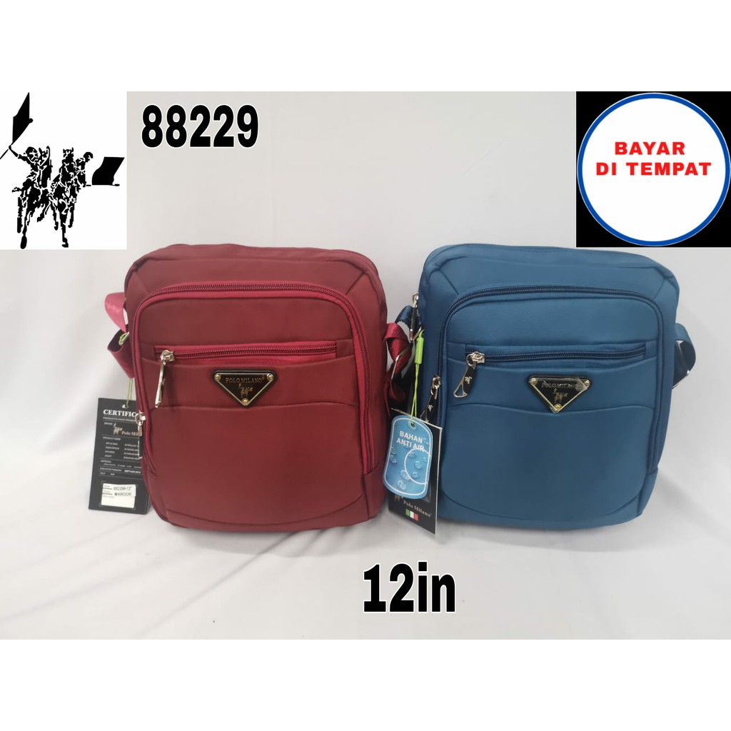 TAS SELEMPANG PRIA POLO MILANO IMPORT 88229 TERBARU SLINGBAG MURAH WAISTBAG 12 Inch