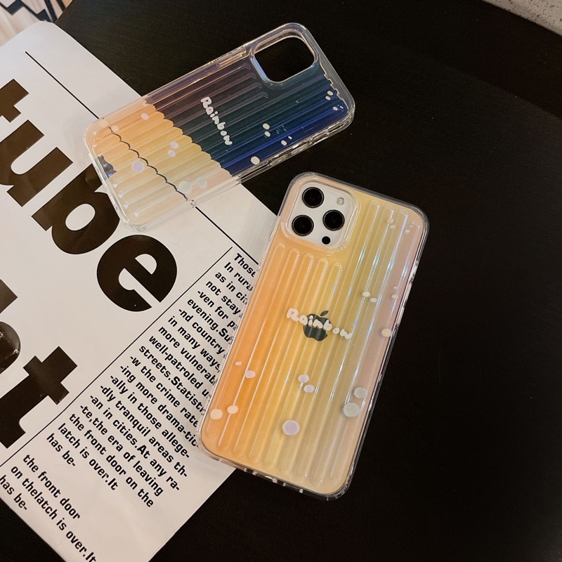 Simple Hologram Rainbow Softcase Cute Lucu for iphone XS XS Max XR 11 Pro Max 12 Pro Max 13 Pro Max