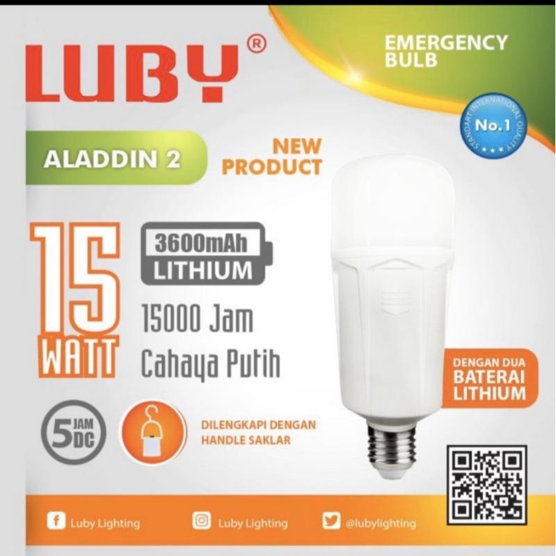 Lampu Sentuh Lampu Emergency Teebaru Luby Aladdin 15 Watt