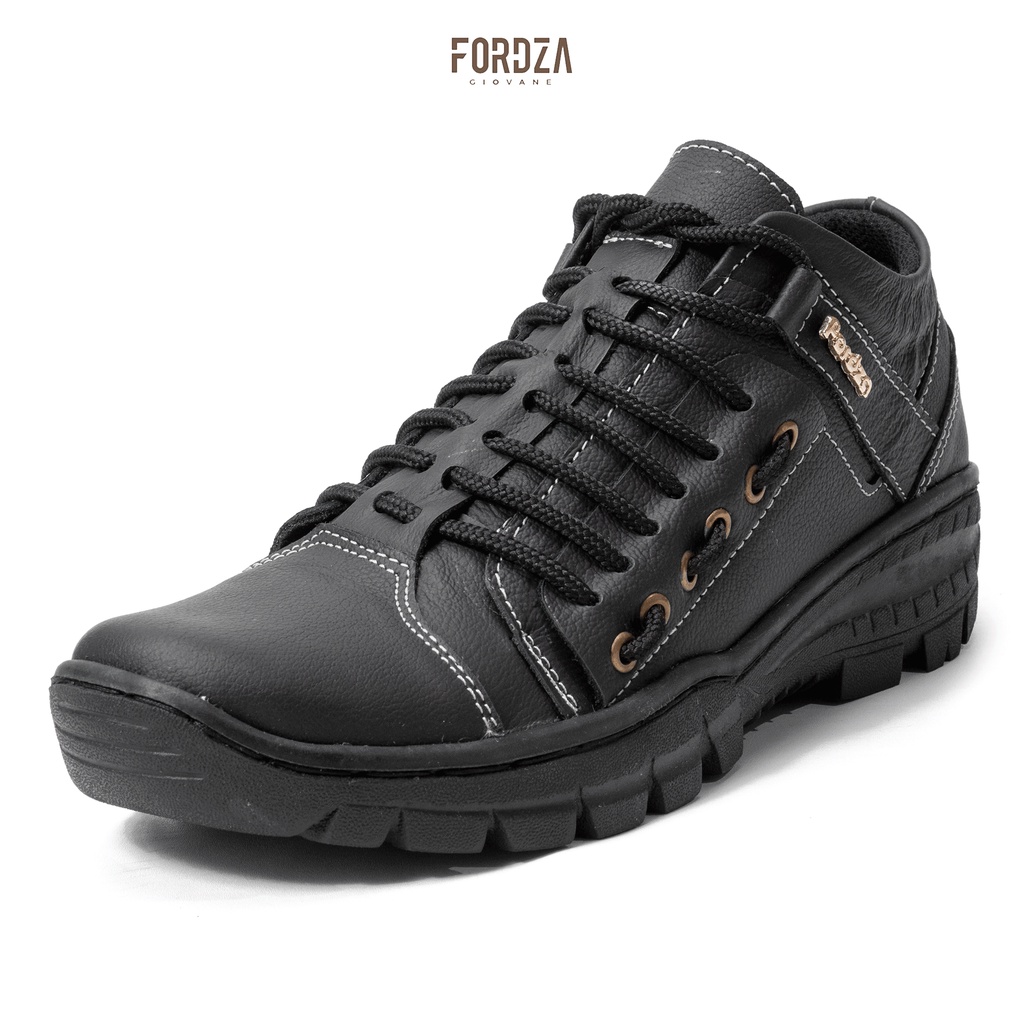 Sepatu Boot Pria Casual Boots Touring Zipper Kulit Asli T001 DP