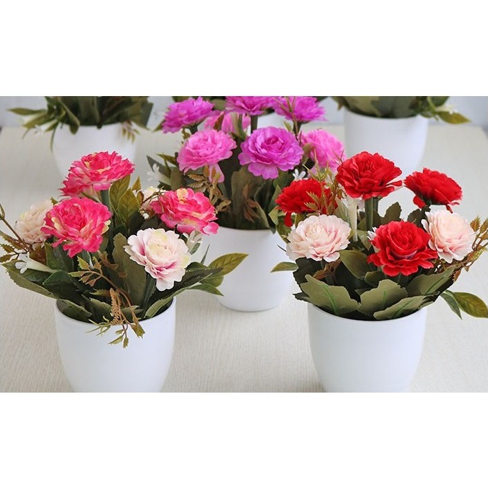 Retaily PT12 Pot Tanaman Hias Bunga Hias Plastik Ornamen Pot Bongsai Artificial Flower Decoration