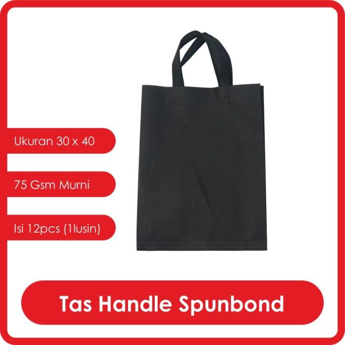 

Goodie Bag Spunbond Handle Lusinan 30X40 / Tas Belanja Murah (Hitam) 063