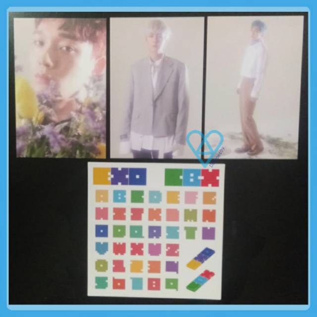 EXO CBX Postcard & Sticker Blooming Days Official Album Chen Jongdae Baekhyun Xiumin Minseok