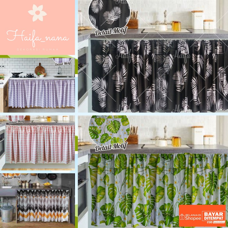 GORDEN KOLONG DAPUR MOTIF MONSTERA