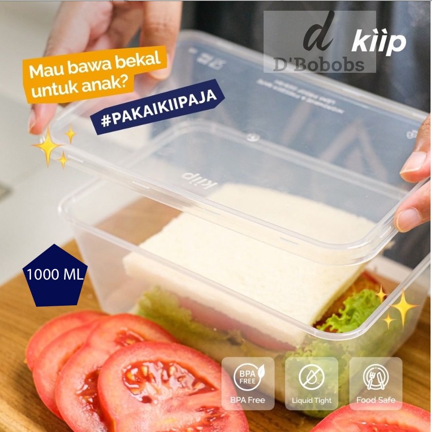1000ML Kiip Thinwall Food Container Kotak Makan Box Plastik persegi panjang rectangel