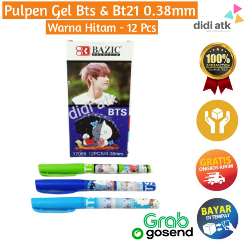 

Pulpen Gel BT21 / Pena Bazic Bts / Pen Karakter Lucu 0.38mm