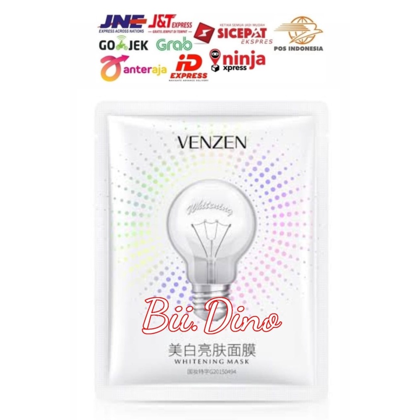 Venzen Light Bulb Mask Masker Pelembab Wajah Bohlam Bola Lampu