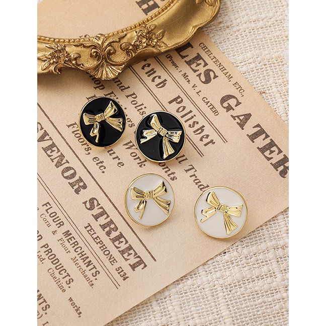 LRC Anting Tsusuk Fashion Bowknot Round Oil Drop Alloy p48212