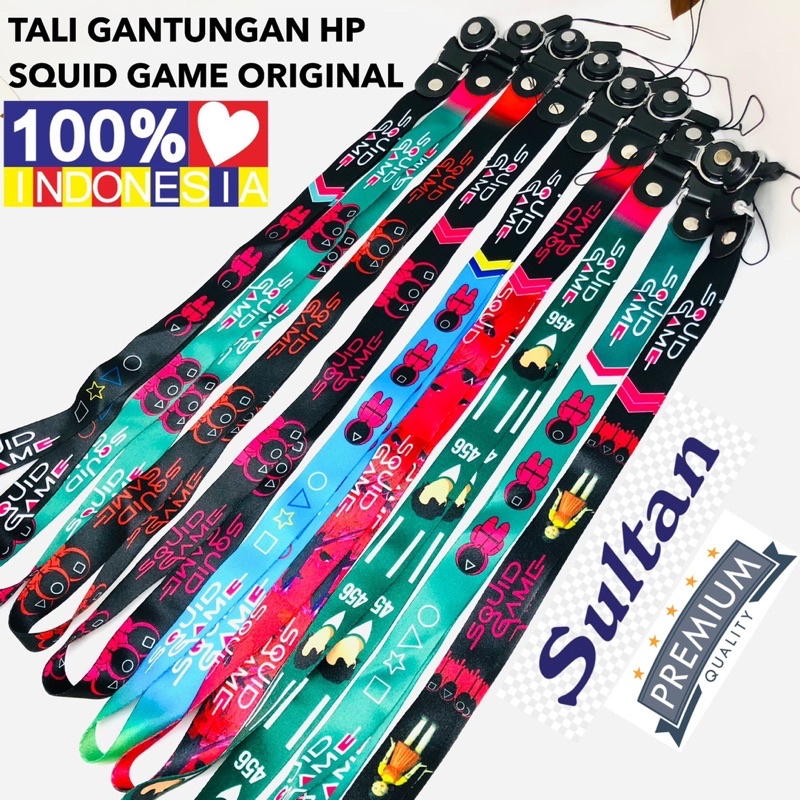 Ready Stok Tali Hp / Gantungan Hp Tali Panjang Model Terbaru Squid Game Bahan Jamin Bagus