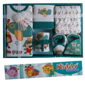 Baby Set 11163 merk KIDDY - Baby Gift Set Baju, Celana, Bib dan Sepatu Bayi