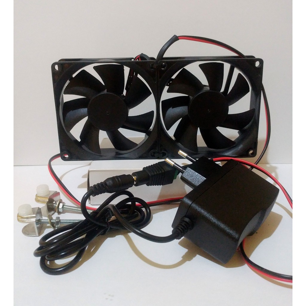 DOUBLE FAN 12 cm KIPAS PENDINGIN AQUARIUM AQUASCAPE BESAR DAN KENCANG