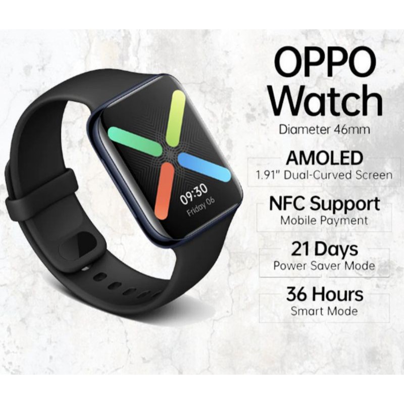 OPPO WATCH SMARTWATCH 46MM VOOC & NFC Original Garansi Resmi
