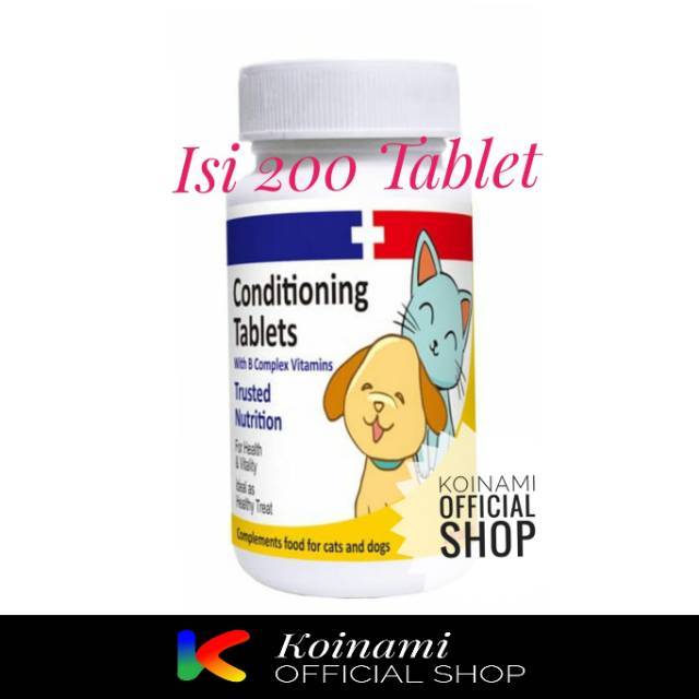 CONDITIONING 200 TABLETS / raid all / vitamin untuk kucing dan anjing / B COMPLEX CALSIUM ALLIUM /