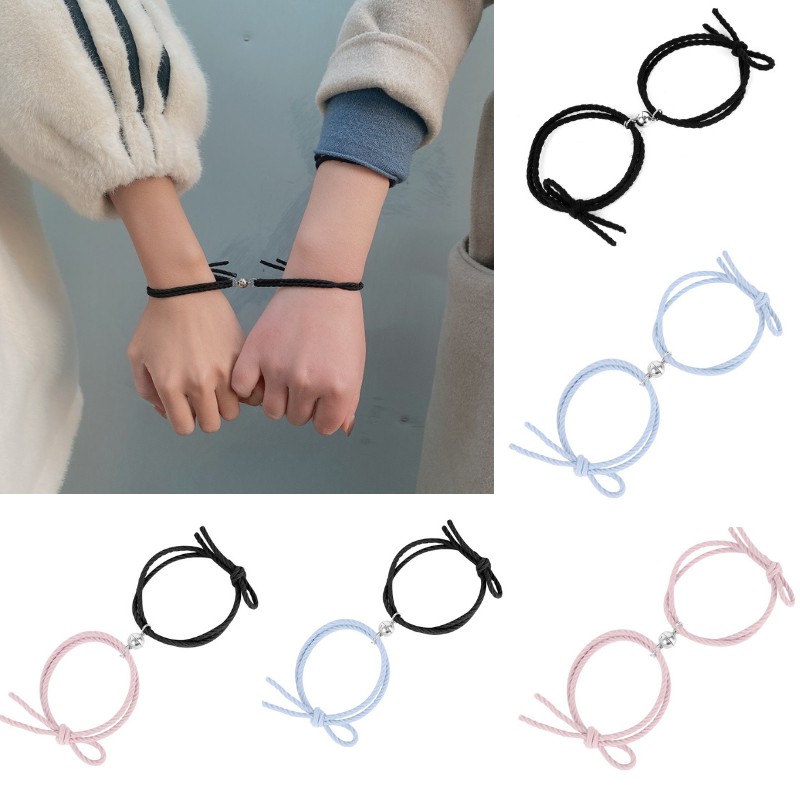 2 pcs gelang magnet/1 Pasang Gelang Couple Magnet Gelang Tali Couple Magnet Attract persahabatan