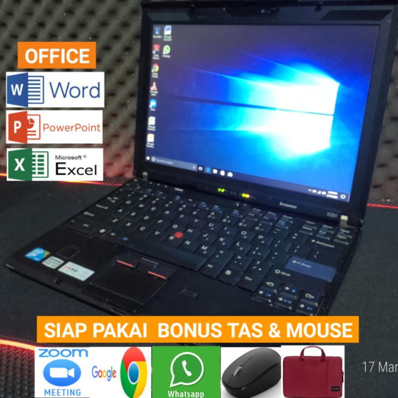 Laptop Lenovo X201i core i7Ram 8GB  windows 10