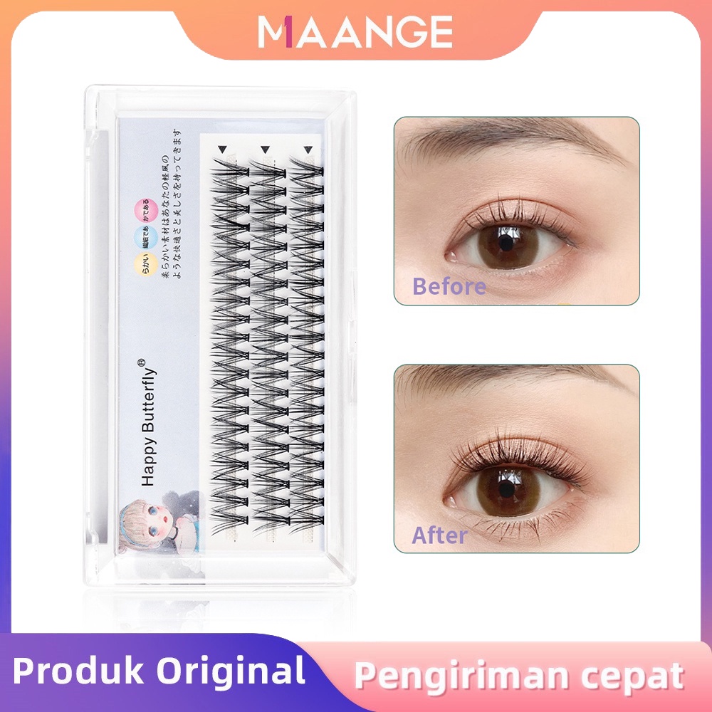 MAANGE Bulu Mata Palsu Tanam Eyelash Extension Ekstensi Alami Tanam Ekstra Alami Untuk Lembut 7163