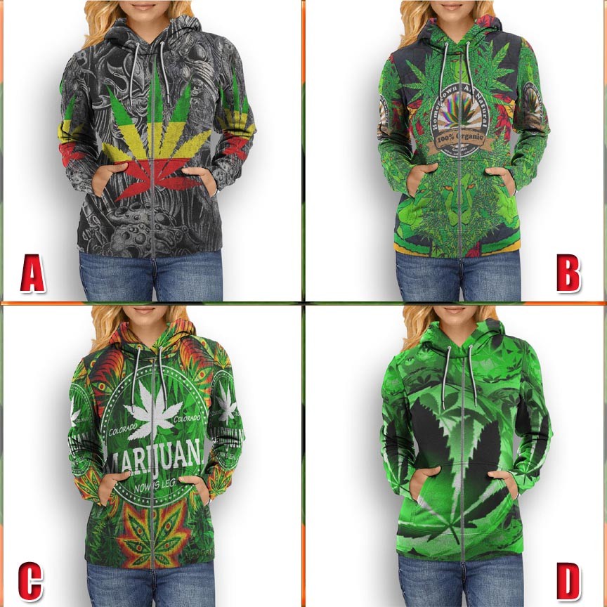 Jaket Hoodie Artistic Design Jamaica Reggae SKU-7434106439472 Hoodie Fullprint Casual Zipper Hoodie 