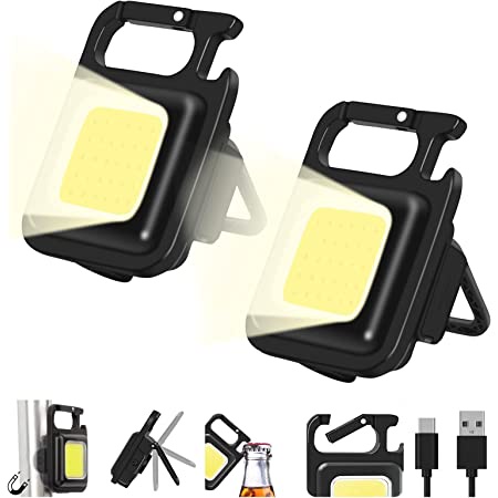 ( COD )Mini Cob Keychain Lampu Senter Led Portable Light Usb Rechargeable Emergency Dengan Gantungan Kunci camping kemah SAKU PEMBUKA BOTOL MAGNET SUPER TERANG